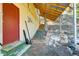 Exterior view of the back porch and steps leading to the backyard at 33090 Janelle Cir, Golden, CO 80403