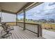 View from back porch with seating of the fenced backyard and neighborhood at 15376 Ivanhoe Ct, Thornton, CO 80602