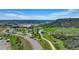 Overhead view of community recreational facilities, walking paths, and open spaces at 436 Sage Grouse Cir, Castle Rock, CO 80109