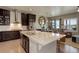 Gourmet kitchen island boasting granite countertops, stainless appliances, and modern bar seating at 436 Sage Grouse Cir, Castle Rock, CO 80109