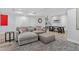 Stylish basement living room featuring a modern sectional and cozy decor at 436 Sage Grouse Cir, Castle Rock, CO 80109