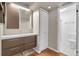 Stylish bathroom features a modern vanity and sink, complemented by a separate toilet area at 14214 E 1St Dr # B08, Aurora, CO 80011