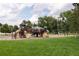 A fun playground in a green area is perfect for active outdoor play at 7794 Louviers Blvd, Louviers, CO 80131