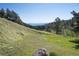 Expansive, grassy backyard with stunning views of the sky and horizon at 100 Wildcat Ln, Boulder, CO 80304