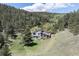 Charming single-Gathering home nestled in a wooded landscape, featuring large windows and a stone chimney at 100 Wildcat Ln, Boulder, CO 80304
