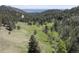 Panoramic aerial shot of valley, showcasing lush green trees at 100 Wildcat Ln, Boulder, CO 80304