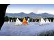 Picturesque scene of sailboats gliding across the water, set against a backdrop of rolling mountains and clear skies at 4701 Homestead St, Bow Mar, CO 80123