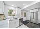 Well-lit kitchen with stainless steel appliances, white cabinets, and a modern design at 4640 W Ellsworth Ave, Denver, CO 80219