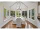 Dining room area with lots of windows offering a view of the landscaped backyard at 7 Mockingbird Ln, Cherry Hills Village, CO 80113