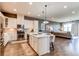 Modern kitchen with stainless steel appliances, white cabinetry, and a center island with seating at 3375 New Haven Cir, Castle Rock, CO 80109