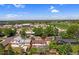 Aerial view showing homes with lush green yards near the school and a sports field at 1982 S Truckee St, Aurora, CO 80013