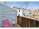 Cozy balcony with charming pink chair, perfect for enjoying outdoor living and relaxation at 1111 Maxwell Ave # 228, Boulder, CO 80304