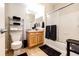 Neutral bathroom featuring a shower and a wooden vanity at 452 Black Feather Loop # 608, Castle Rock, CO 80104