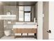 Modern bathroom featuring a vanity with drawers, a walk-in shower, and tiled walls at 140 S Glencoe St, Denver, CO 80246