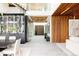 Open-concept space featuring entryway, dining and living areas, highlighting the home's modern design at 140 S Glencoe St, Denver, CO 80246
