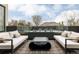 Stylish rooftop deck with a modern fire pit, comfortable seating, and panoramic views at 140 S Glencoe St, Denver, CO 80246