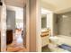 Bathroom has a shower, vanity, toilet, and neutral color palette, and is conveniently located at 9400 E Iliff Ave # 411, Denver, CO 80231