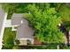 Birds eye view of roof and backyard of house with green grass and foliage at 9502 W Hialeah Pl, Littleton, CO 80123