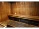 Classic sauna with wooden benches, walls, and a water bottle on the top bench at 800 N Pearl St # 1207, Denver, CO 80203