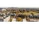 Real estate, aerial view with city skyline at 1346 N Knox Ct, Denver, CO 80204
