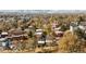 Scenic aerial view of a mature urban neighborhood during the changing of seasons at 1346 N Knox Ct, Denver, CO 80204