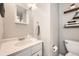 This bathroom features a white vanity, modern fixtures, and practical design at 2208 Emery St, Longmont, CO 80501