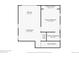 Floorplan of detached suite showing kitchen, living room, primary bedroom and bathroom at 4441 N Meade St, Denver, CO 80211