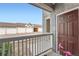 View from patio with garages in the background at 1831 S Dunkirk St # 103, Aurora, CO 80017