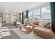 Bright and open living area with large windows, modern furnishings, and stylish decor at 1356 S Boston Ct # B, Denver, CO 80247