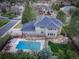 Beautiful aerial view showcasing the home's backyard pool, patio area, and lush landscaping at 6724 S Yates Ct, Littleton, CO 80128