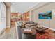 Comfortable living room with views into kitchen and a mounted TV, perfect for relaxing at 520 Jackson St, Denver, CO 80206