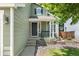 Inviting front porch with decorative stone accents, lush landscaping, and a stylish front door at 1359 S Beeler Ct, Denver, CO 80247
