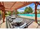 A covered picnic area offers shade next to the pool, creating a relaxing outdoor space at 1359 S Beeler Ct, Denver, CO 80247
