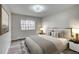 Comfortable bedroom features soft textures, modern lighting, and a soothing, neutral color palette at 5995 E Iliff Ave # 308, Denver, CO 80222