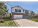 Traditional two-story home boasting brick and siding exterior, complemented by a manicured lawn and driveway at 9456 Bexley Dr, Highlands Ranch, CO 80126