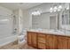 Clean bathroom with double sinks, shower, and tub at 750 Vista Verde Hts, Monument, CO 80132