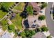 Overhead view showcases the home, backyard, and a neighborhood featuring a play area at 9745 Hummingbird Pl, Littleton, CO 80125