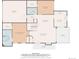 Detailed floor plan showcasing the layout of the first floor with living spaces, kitchen, bedrooms, and a patio at 3426 W 98Th W Dr # A, Westminster, CO 80031