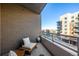 Private balcony with city and water views at 4200 W 17Th Ave # 311, Denver, CO 80204