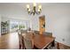 Dining area with hardwood floors, neutral walls, and a chandelier at 705 Prairie Ridge Rd, Highlands Ranch, CO 80126
