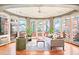Bright living room with a wall of windows, hardwood floors, and cozy seating perfect for relaxation at 3249 W Fairview Pl # 106, Denver, CO 80211