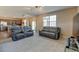 Relaxing living area with comfortable seating, seamlessly connected to the kitchen with stainless steel appliances at 5837 High Timber Cir, Castle Rock, CO 80104