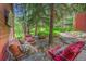 Cozy backyard patio area with comfortable seating, perfect for enjoying the serene outdoor environment at 23626 Genesee Village Rd, Golden, CO 80401
