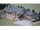 Attractive home with gray roof, light brown siding and a large driveway leading to a two-car garage at 680 Lone Eagle Dr, Granby, CO 80015