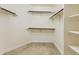 A closet is complete with shelving and a carpeted floor at 7890 S Quatar, Aurora, CO 80016