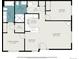 Detailed floor plan showcasing the layout of the house, including the living room, kitchen, and bedrooms at 4085 S Crystal Cir # 104, Aurora, CO 80014