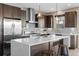 Modern kitchen featuring stainless steel appliances, a large island, and ample cabinet space at 4511 Meade St, Denver, CO 80211