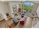 Stunning living room with floor-to-ceiling windows, fireplace, hardwood floors, and comfortable seating arrangement at 1127 Buttermilk Rd, Larkspur, CO 80118