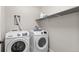 Laundry room featuring side-by-side Samsung washer and dryer at 24738 E Layton Pl, Aurora, CO 80016