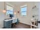 Comfortable home office featuring designer wallpaper, modern lighting, and lots of natural light at 6880 Bryant Way, Denver, CO 80221
